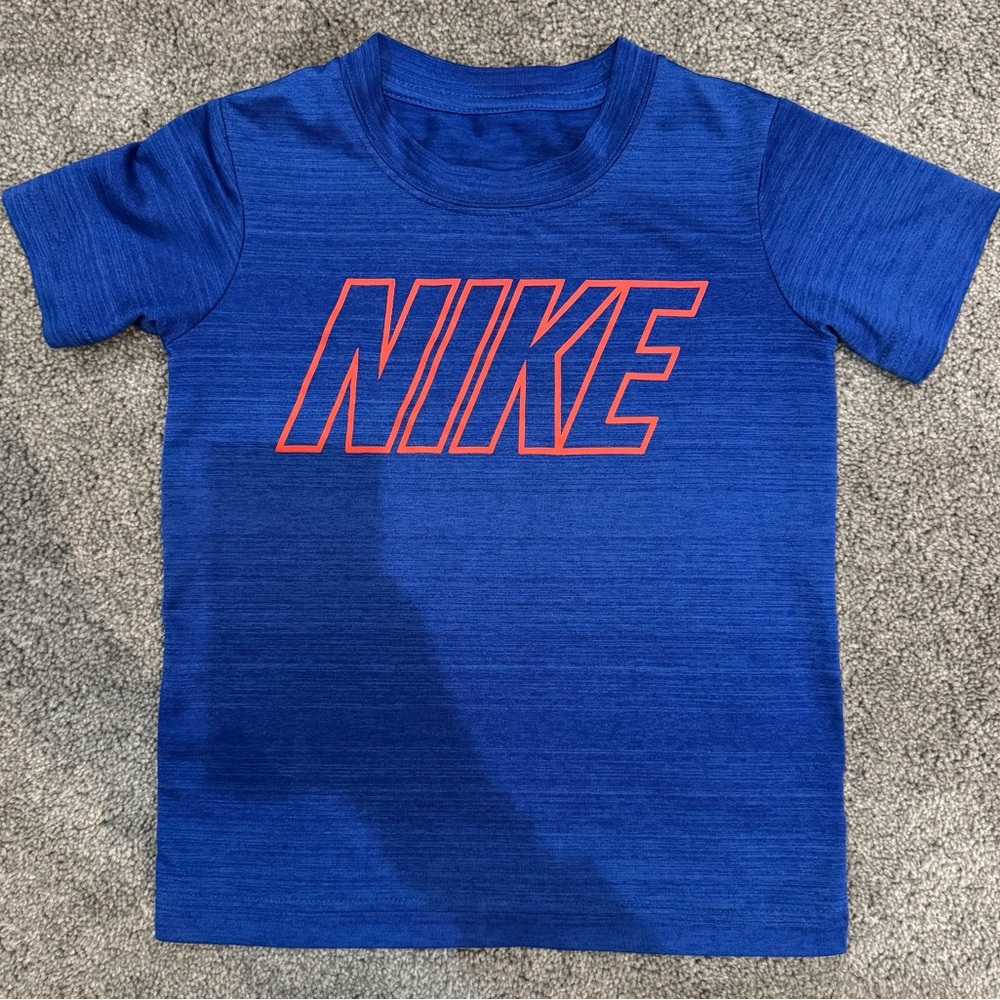 Nike Kids Royal Blue Tee with Orange Logo Like New